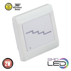 XXLED LED-Einbauleuchte für Treppenhäuser mit Mikrowellensensor QUARTZ 2W WEISS 4000K 110-265V