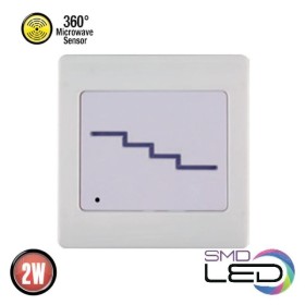 LED-Einbauleuchte für Treppenhäuser mit Mikrowellensensor QUARTZ 2W WEISS 4000K 110-265V