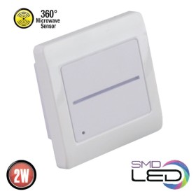 XXLED LED-Einbauleuchte für Treppenhäuser mit Mikrowellensensor RUBY 2W WEISS 4000K 110-265V