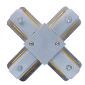 XXLED Schienenleuchtenverbinder Х-Connector / Max. 16A, Silber