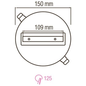 Monopoint Lampensockel für Stromschiene, rund, weiß