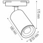 XXLED Schienenstrahler BASEL schwarz GU10 MR16 - technische Ansicht