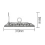 XXLED LED Ufo Hallenleuchte AGORA-150 150W 6400K IP65 - technische Ansicht