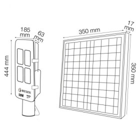 LED Solar Straßenlaterne LAGUNA-100 100W 6400K Schwarz