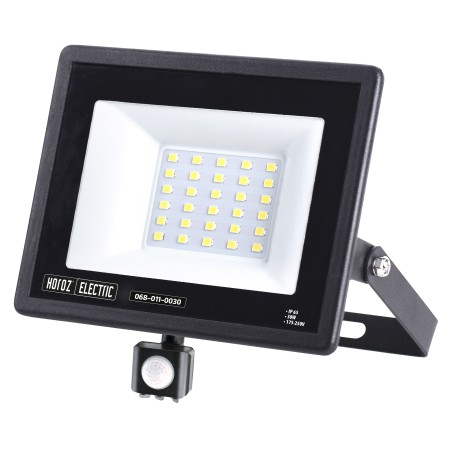 XXLED LED Flutlicht-Aussenstrahler mit PIR-Sensor LEON/S-30 30W 6400K IP65 Schwarz