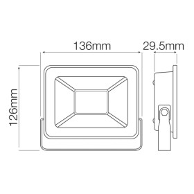 LED Flutlicht-Aussenstrahler mit PIR-Sensor LEON/S-30 30W 6400K IP65 Schwarz