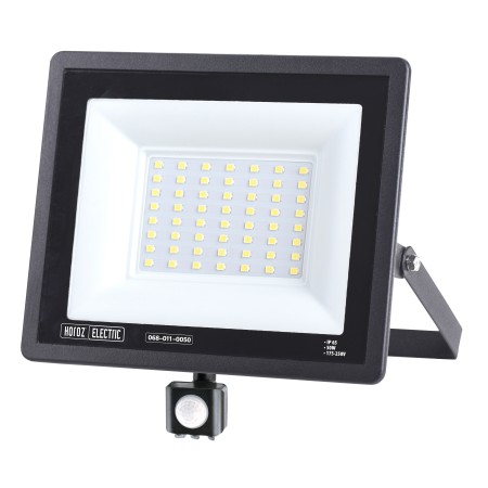 XXLED LED Flutlicht-Aussenstrahler mit PIR-Sensor LEON/S-50 50W 6400K IP65 Schwarz