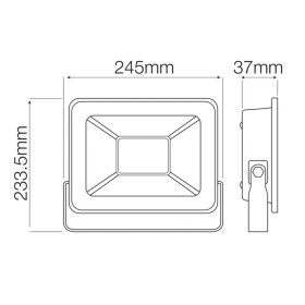LED-Projektor-Strahler LEON-100 100W Weiß 6400K IP65