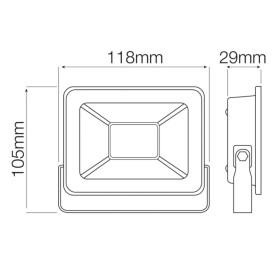 LED Flutlicht-Aussenstrahler LEON-20 20W Schwarz 6400K IP65