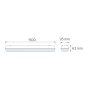 XXLED LED-Chip Feuchtraum-Wannenleuchte MEDUSA-58 58W 150cm 6400K IP65 - Produktansicht