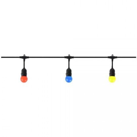 XXLED Led Lichterkette CARNAVAL-2 Verknüpfbar 10MT Schwarz E27 1,5mm2