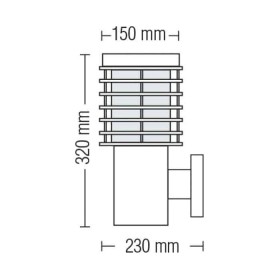 Garten Wandleuchte PALMS-2 100W E27 Schwarz
