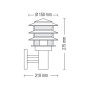 XXLED Lampada da parete da giardino BEECH-2 E27 60W Tipo 2 - vista dettagliata