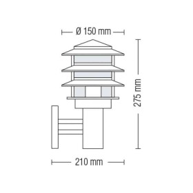 Garten Wandleuchte BEECH-2 E27 60W Typ 2