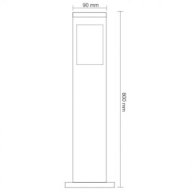 Garten-Stehleuchte POPLAR/SQ-5 E27 60W Typ 5 Schwarz