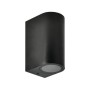 XXLED Led Garten Wandleuchte MAMBA Rund Schwarz 2xGU10