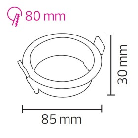 Plafoniera per Modul-9 e Modul-G, INCASSO GU10 Max. 10W Rotondo Nero