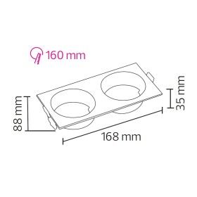 Downlight-Armatura per Modulo-9 e Modulo-G, INCASSO-SQ2 GU10 Max. 10W Quadrato Bianco