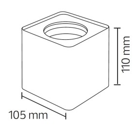 Faretto incasso per Modulo-9 e Modulo-G, SURFACE-SQ1 GU10 Max. 10W Quadrato Bianco