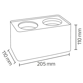 Plafoniera per Modulo-9 e Modulo-G, SURFACE-SQ2 GU10 Max. 10W Quadrato Nero
