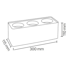 Plafoniera per Modulo-9 e Modulo-G, SURFACE-SQ3 GU10 Max. 10W Quadrato Bianco