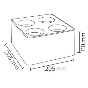 Plafoniera per Modulo-9 e Modulo-G, SURFACE-SQ4 GU10 Max. 10W Quadrato Nero