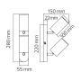 XXLED LED Aufbaustrahler JOKER-2 2xGU10 360° drehbar, 90° schwenkbar Weiss - technische Ansicht