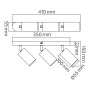 XXLED LED Aufbaustrahler JOKER-3 3xGU10 360° drehbar, 90° schwenkbar Weiss linear - technische Ansicht