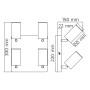 XXLED LED Aufbaustrahler JOKER-6 4xGU10 360° drehbar, 90° verstellbar Schwarz quadratisch - technische Ansicht