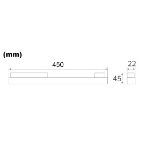 Lampada a binario LED MAGNET-LL4 24W 45cm Nero