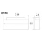 XXLED LED Magnet Schienenleuchte 180° drehbar MAGNET-ALL2 18W 33cm Schwarz - Detailansicht