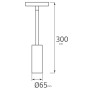 XXLED LED Magnet-Schienenleuchte Pendelleuchte MAGNET-P1 30W 20cm-Ø80 Schwarz - Detailansicht