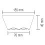 XXLED Lampada da parete da giardino LED BAT-6 6W 4200K Nero IP54 - vista tecnica