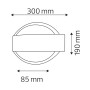 XXLED LED Garten Wandleuchte HERMES-2 12W 4200K Schwarz IP54 - technische Ansicht
