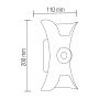 XXLED Lampada da Parete da Giardino a LED VIPER 12W 4200K Nero IP54 - vista tecnica