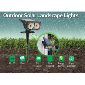 Lampada da giardino solare LED OZMO 3W Nero IP44
