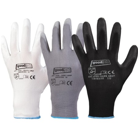 GoodJob 120 paires de gants de montage Grey Grip en tricot fin