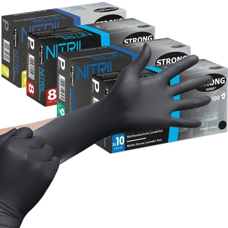 Strong 1 karton (10pack x 100stk.) Shatin Nitril Einweghandschuhe puderfrei