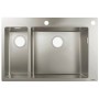 évier encastrable hansgrohe S712-F655 180/450 avec 2 bacs, sans égouttoir