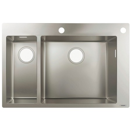 évier encastrable hansgrohe S712-F655 180/450 avec 2 bacs, sans égouttoir