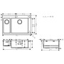 évier encastrable hansgrohe S712-F655 180/450 avec 2 bacs, sans égouttoir - vue détaillée