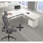 Wolfstahl SET : Scrivania angolare da seduto-in piedi ERGO + sedia da ufficio ERGO - vista dettagliata