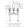 Robinet de lavabo 3 trous hansgrohe Vivenis avec vidage à tirette - photo produit