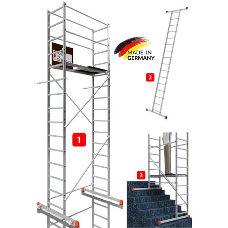 Krause Échafaudage articulé en aluminium (pliable) 5 et 7 mètres