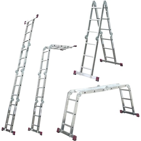 Krause Échelle articulée en aluminium, 4 x 3 barreaux, hauteur de travail 440 cm