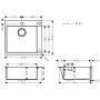 évier encastrable hansgrohe S712-F450 450 - vue détaillée