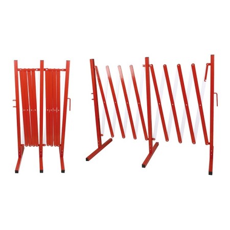 Signa Barrière de sécurité - Barrière à ciseaux en acier rouge/blanc