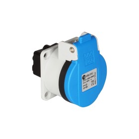 TP Einbausteckdose T23, 230V/16A, mit Klappdeckel IP55
