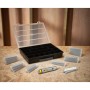 STANLEY Klingen-Vorratspack mit 200 Abbrechklingen 18mm und Interlock Cutter in Organizer - technische Ansicht