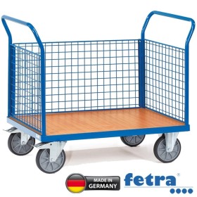 Carrello a tre pareti con parete frontale in rete metallica Fetra